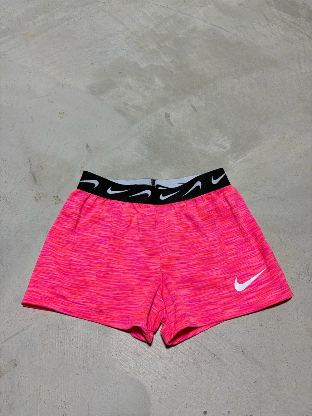 Nike kid’s Pink Performance Shorts with Logo Waistband 6 medium